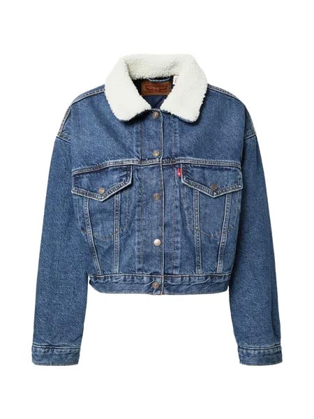 Межсезонная куртка LEVIS CROPPED LOOSE SHERPA, синий