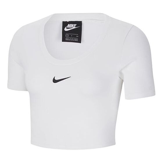 Футболка спортивная одежда основные спортивные с коротким рукавом Nike, белый