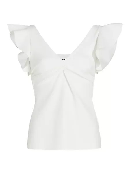Компактная блузка из джерси Walido с рюшами Chiara Boni La Petite Robe, белый