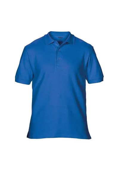 Хлопковая спортивная рубашка-поло с двойным пике премиум-класса Gildan, синий