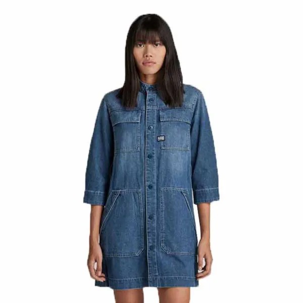 Короткое платье G-Star Shirt Short Sleeve, синий