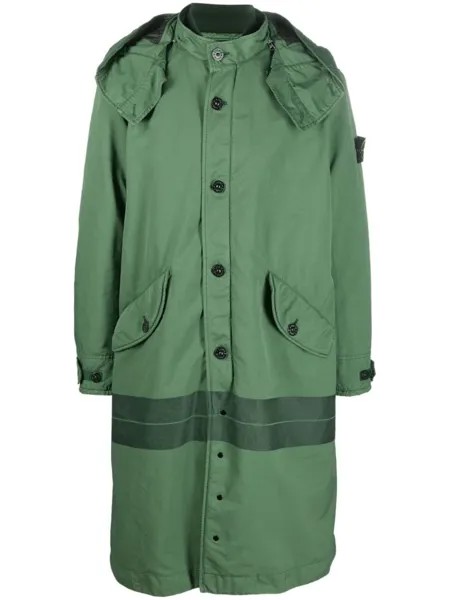 Stone Island плащ с логотипом, зеленый