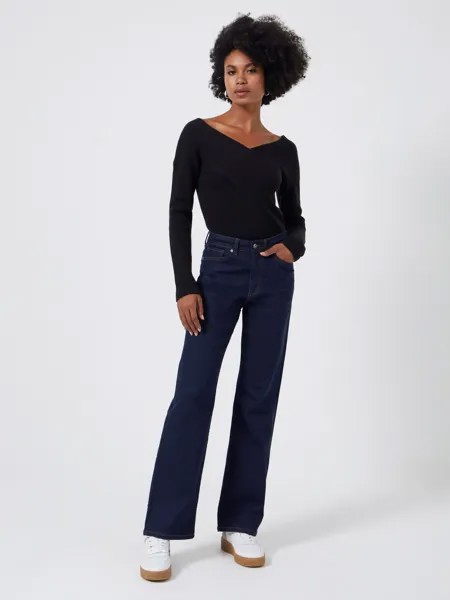 Широкие эластичные джинсы French Connection, чистый индиго