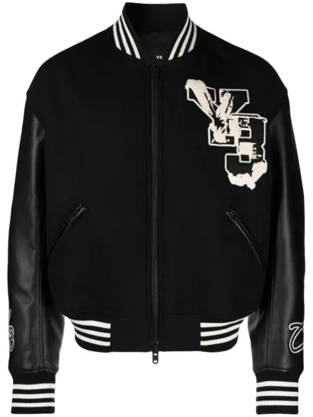 Y-3 бомбер Varsity на молнии, черный
