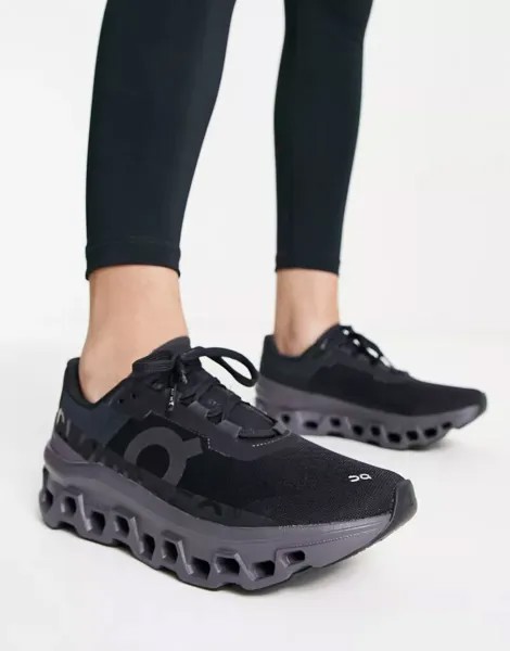 Черные кроссовки для бега ON Cloudmonster On Running