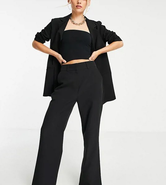 Черные прямые брюки ASOS DESIGN Petite Ultimate-Черный цвет