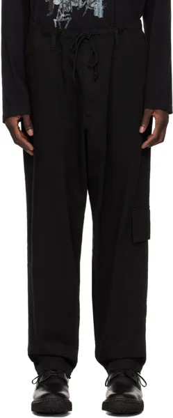 Черные брюки-карго с карманами и сильфоном Yohji Yamamoto
