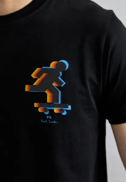 Футболка с принтом MENS SLIM FIT SKATER PS Paul Smith, черный