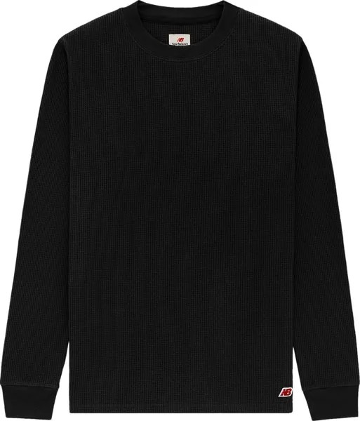 Футболка New Balance Made In USA Long-Sleeve Thermal T-Shirt 'Black', черный