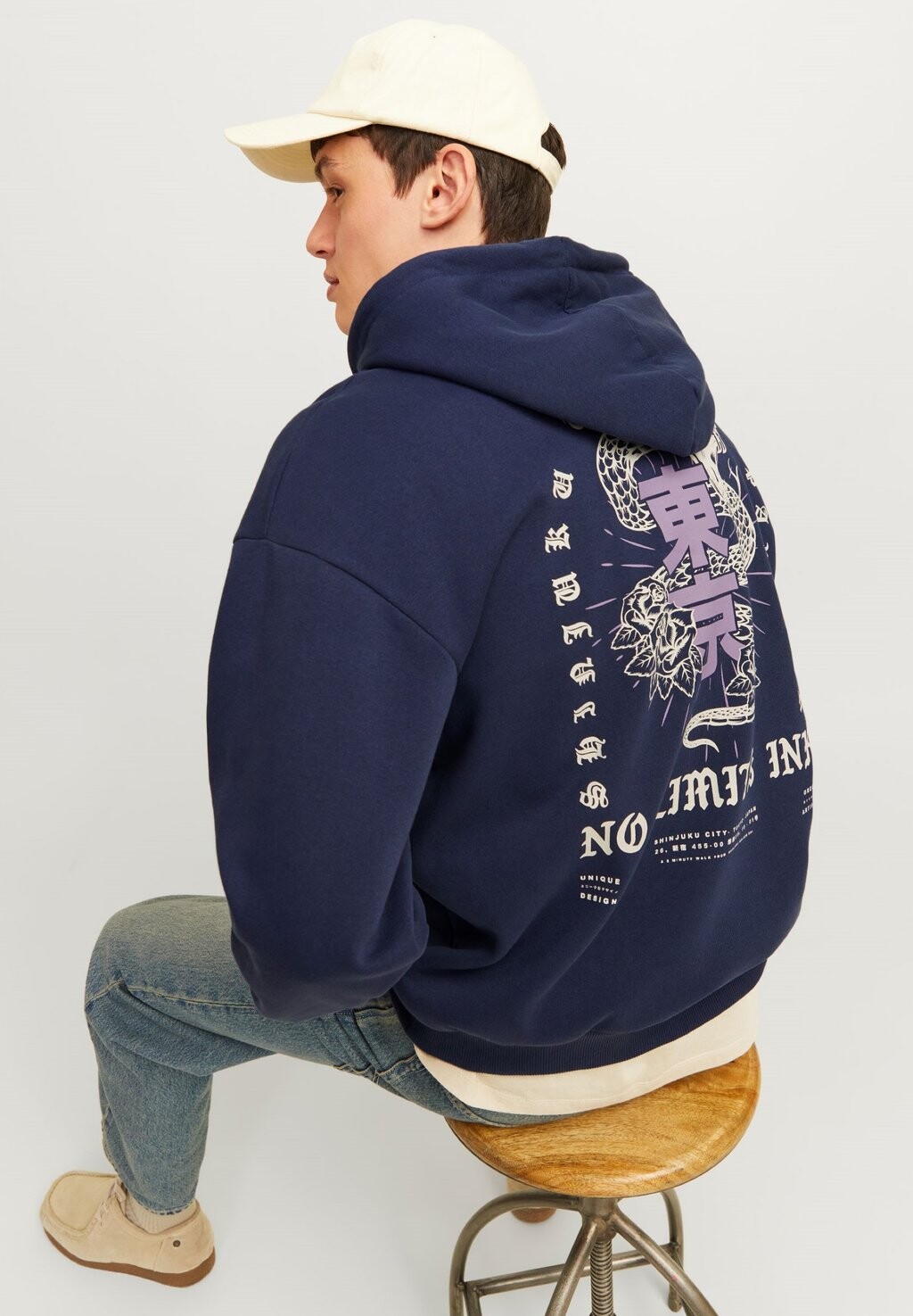Худи Jorjapandi Hood​​​​​​​​ Unisex Jack & Jones, темно-синий