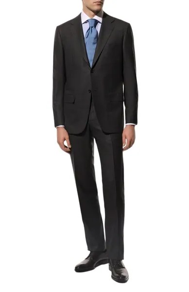 Шерстяной костюм в клетку с однобортным пиджаком Kiton
