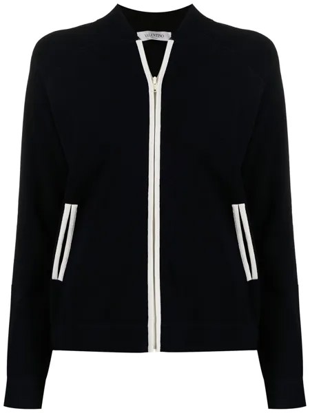 Valentino Pre-Owned куртка на молнии с нашивкой-логотипом