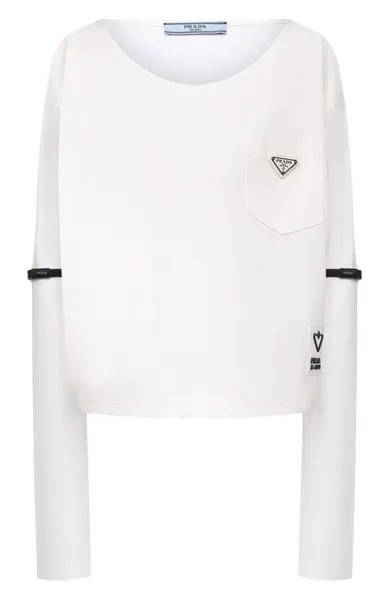 Хлопковый лонгслив Prada