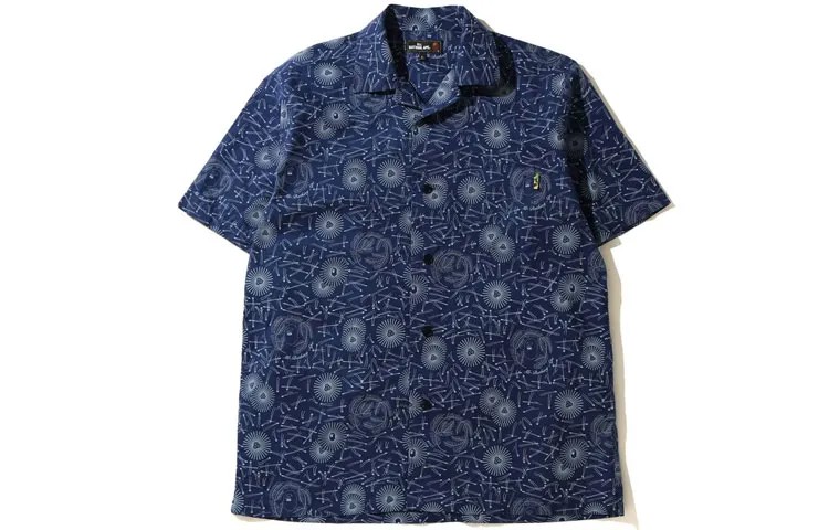 Рубашка унисекс темно-синяя A Bathing Ape, темно-синий