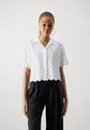 Блузка на пуговицах CLEAN SCALLOP UPDATE Abercrombie & Fitch, белый