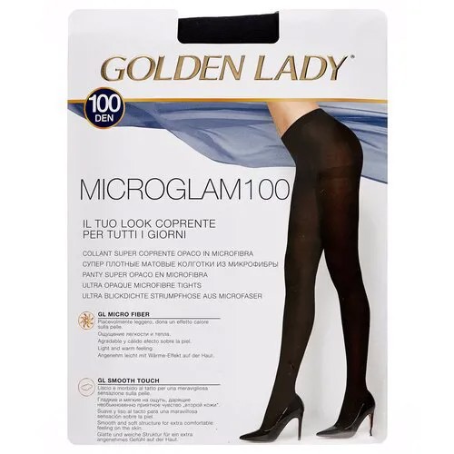 Гольфы Golden Lady Micro Glam, 100 den, размер 3, черный