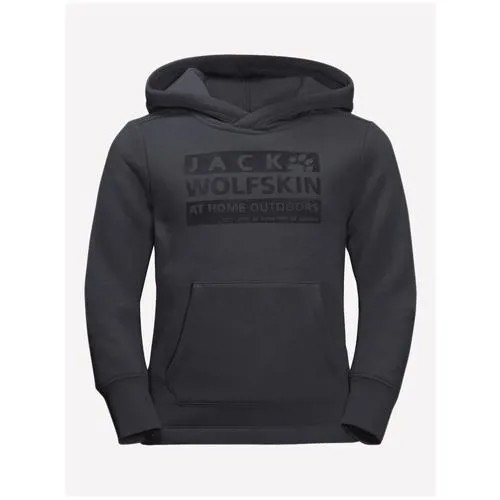 Пуловер Jack Wolfskin BRAND HOODY K, дет., цвет phantom, размер 116