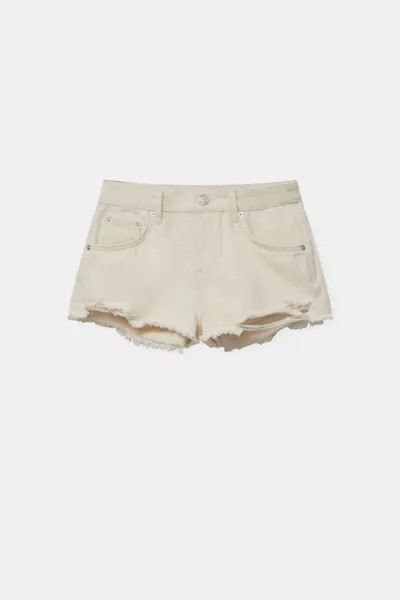 Шорты женские Pull&Bear PUL558741311 бежевые 32 EU. Доставка из-за рубежа.