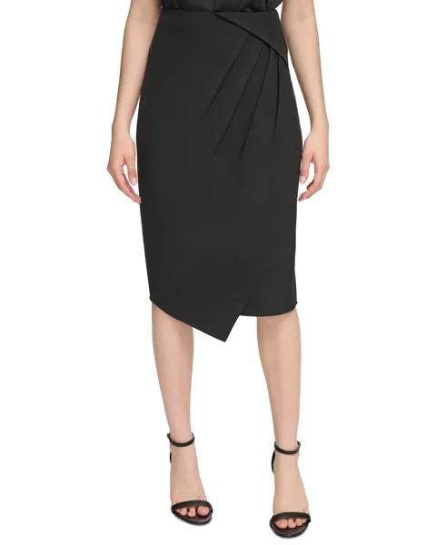 Женская юбка-миди с скошенным краем Calvin Klein, черный