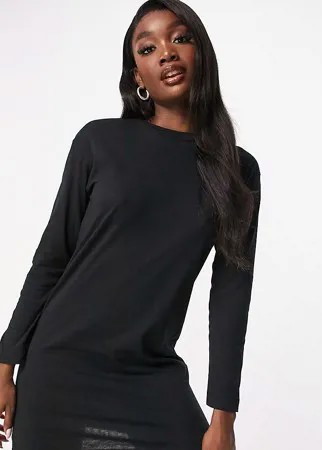 Черное платье-футболка для дома Brave Soul Tall Lana-Черный цвет