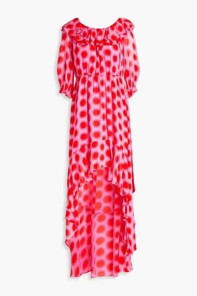 Платье из жоржета с цветочным принтом Diane Von Furstenberg, розовый