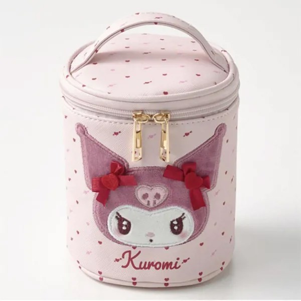Японский мультфильм милый Kuromi Mymelody вышитый розовый цилиндрический тип косметичка Сумка для хранения стирка женский подарок