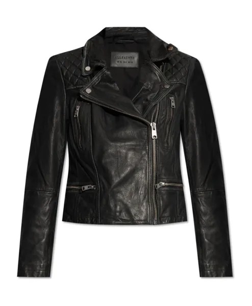 Кожаная куртка карго Allsaints, черный