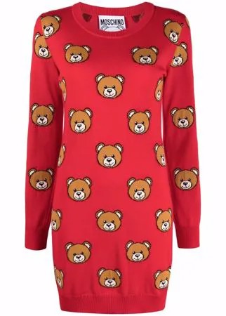 Moschino платье-свитер с узором Teddy Bear