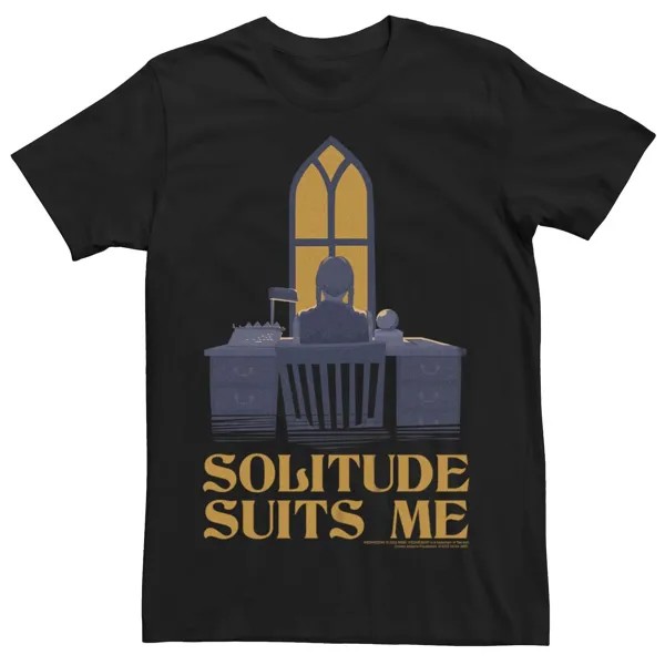 Мужская футболка Wednesday Solitude Suits Me Licensed Character