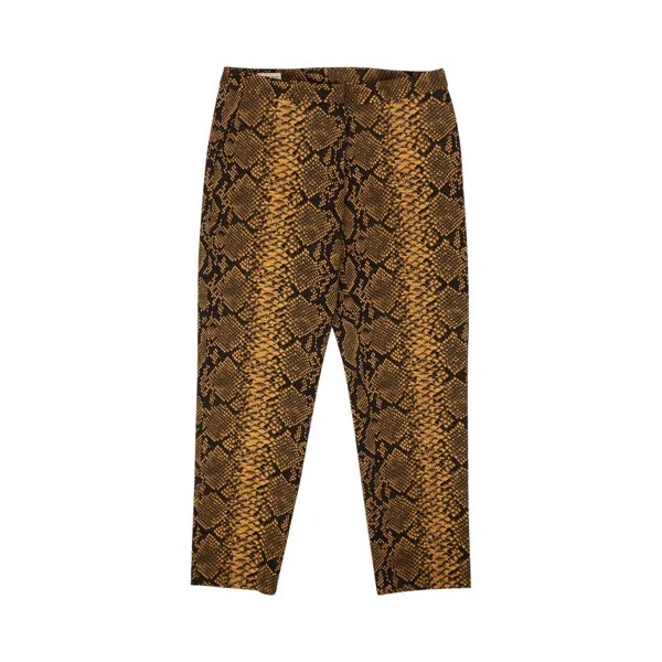 Шерстяные брюки с высокой посадкой и змеиным принтом Dries Van Noten, цвет Золотой