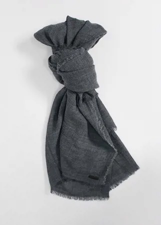 Шерстяной oversized-шарф темно-серого цвета AllSaints-Серый
