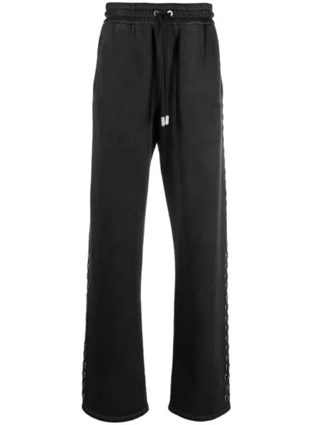 Off-White спортивные брюки с люверсами, черный