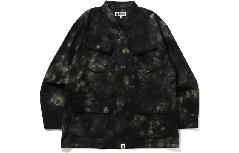 Куртка-рубашка BAPE Tie Dye Army Jungle Fatigue A Bathing Ape, фиолетовый