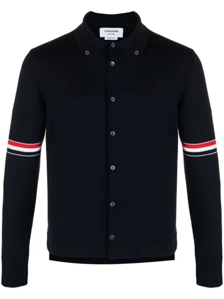 Thom Browne кардиган из вирджинской шерсти с полосками RWB, синий