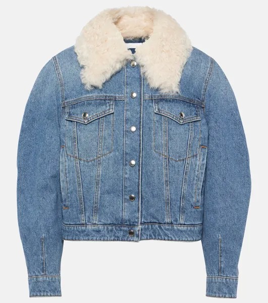 Джинсовая куртка с отделкой из овчины Chloé, синий
