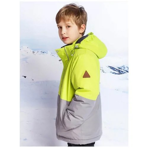 Куртка crockid зимняя, светоотражающие элементы, мембрана, водонепроницаемость, защита от попадания снега, капюшон, подкладка, размер 104-110, мультиколор