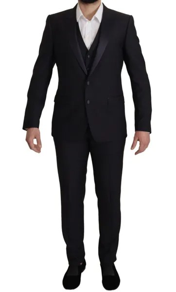 Деловой костюм из 3 предметов DOLCE - GABBANA, черный, из натуральной шерсти, EU50/US40/L, рекомендованная розничная цена 6900 долларов США
