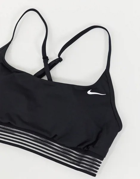 Черный спортивный бикини-топ Nike