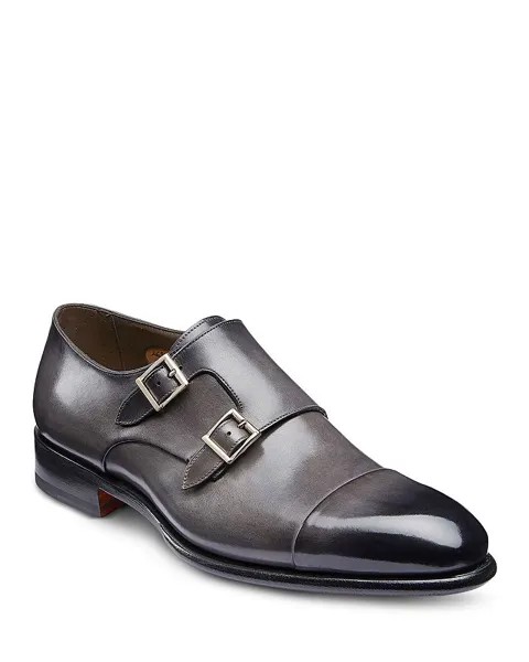 Мужские классические туфли Carter Cap Toe с двумя ремешками Monk Santoni