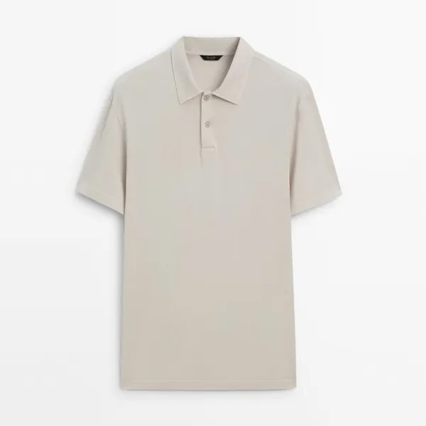 Футболка-поло Massimo Dutti Short Sleeve Cotton, песочный