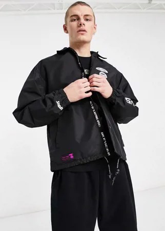 Черная спортивная куртка с принтом на рукаве AAPE By A Bathing Ape-Черный цвет