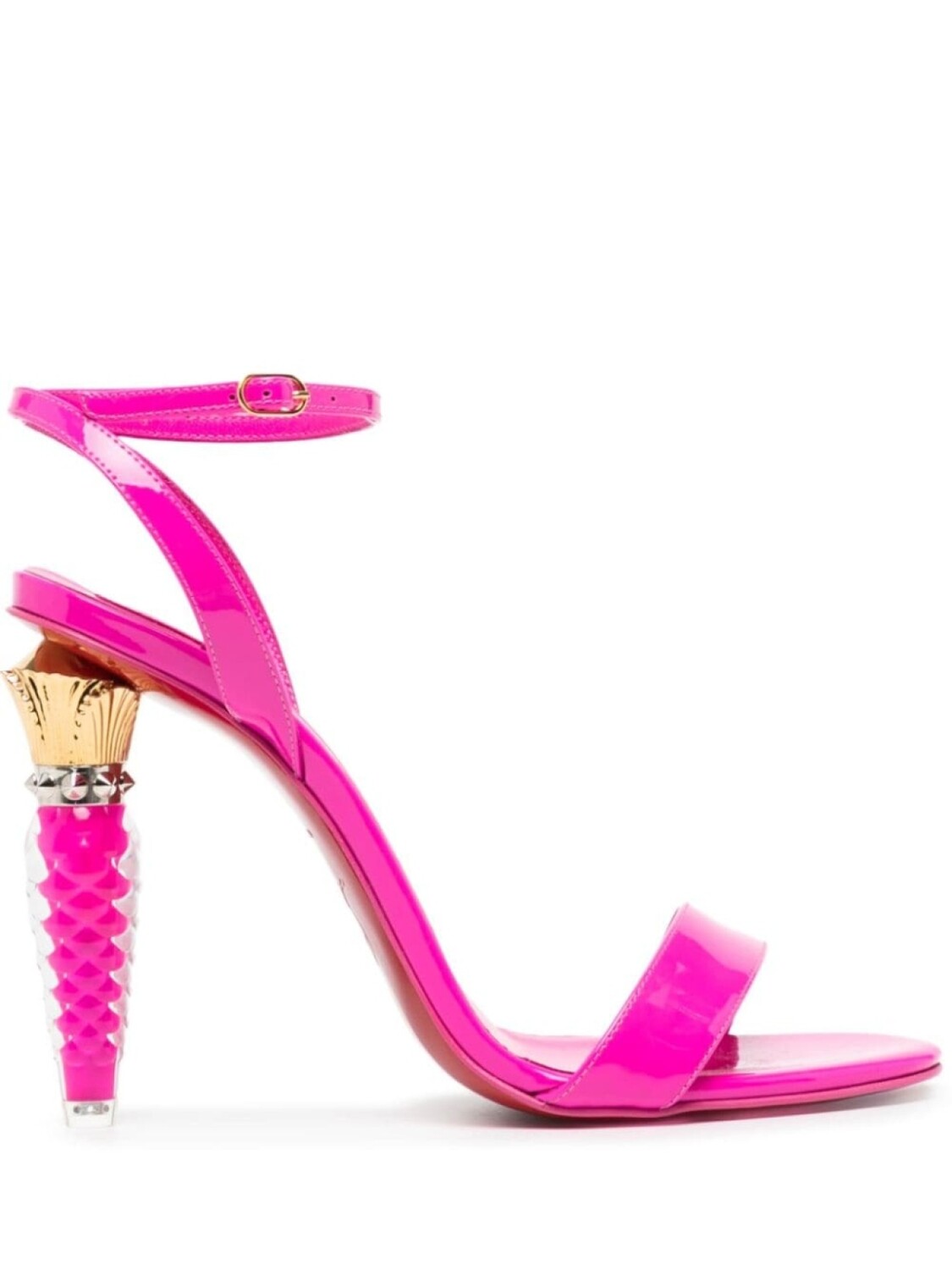 Christian Louboutin лакированные босоножки Lipgloss Queen 100, розовый