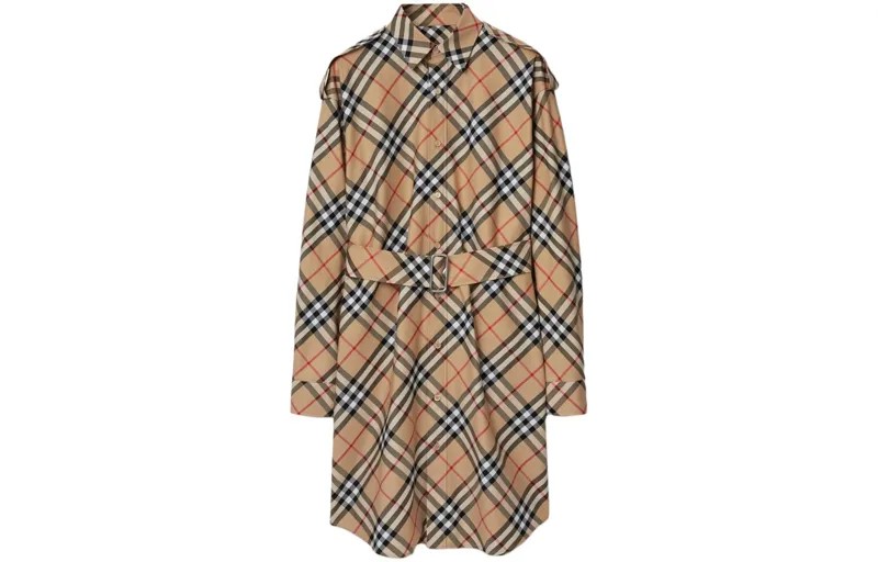 Платье с длинными рукавами женское песочное Burberry