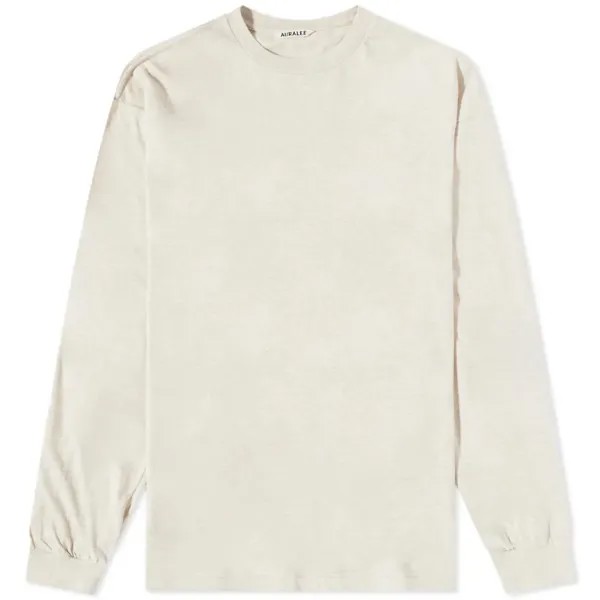 Лонгслив Auralee Seamless Tee, светлый бежево-серый