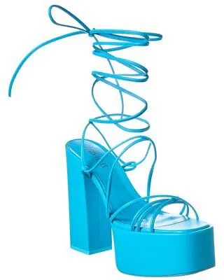 Женские кожаные сандалии на платформе Paris Texas Malena синие 40