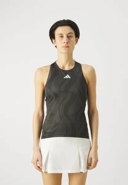 Топ CLUB GRAPH TANK adidas Performance, цвет carbon/black