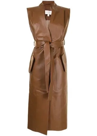 Materiel длинный жилет из искусственной кожи