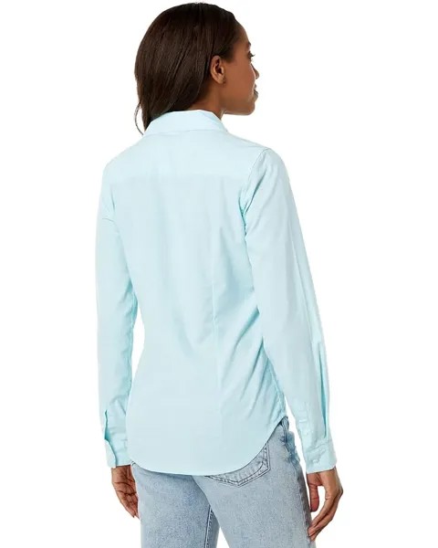 Рубашка U.S. POLO ASSN. Long Sleeve Oxford Tonal Pony Shirt, цвет Easy Turquoise