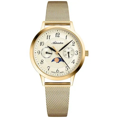 Наручные часы Adriatica Moonphase for her Наручные часы Adriatica A3174.1121QF, золотой, бежевый