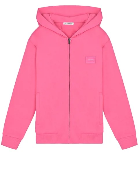 Розовая спортивная куртка с капюшоном Dolce&Gabbana детская